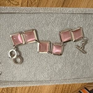 Elegant Pink and Silver Bracelet